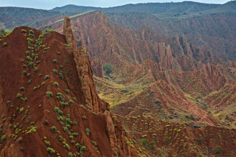 Каньон красных скал в районе пос. Таш-Кумыр